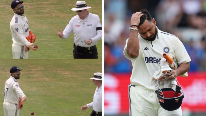 IND vs ENG Leeds Test: Rishabh Pant was reprimanded for his on-field argument with the umpires by the ICC. (X/AP)
