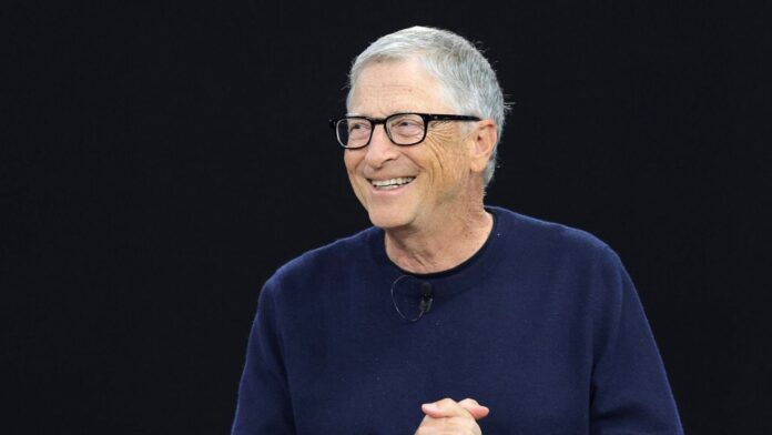 Microsoft co-founder and former CEO Bill Gates speaks during a 50th Anniversary celebration event at Microsoft headquarters, Friday, April 4, 2025, in Redmond, Wash. (AP Photo/Jason Redmond)