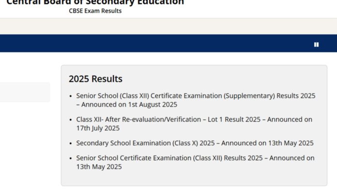 CBSE Class 12th Compartment Result Out 2025: How to check scorecards at cbseresults.nic.in
